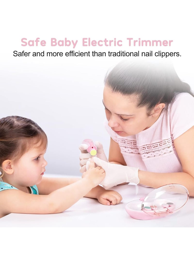 NextHIAS Baby Nail Trimmer Electric - 6-in-1 Baby Nail Clippers & File Set with LED Light, Portable & Lightweight, Safe for Newborns, Toddlers, Kids, and Adults - Includes 6 Grinding & Polishing Heads - Image 4