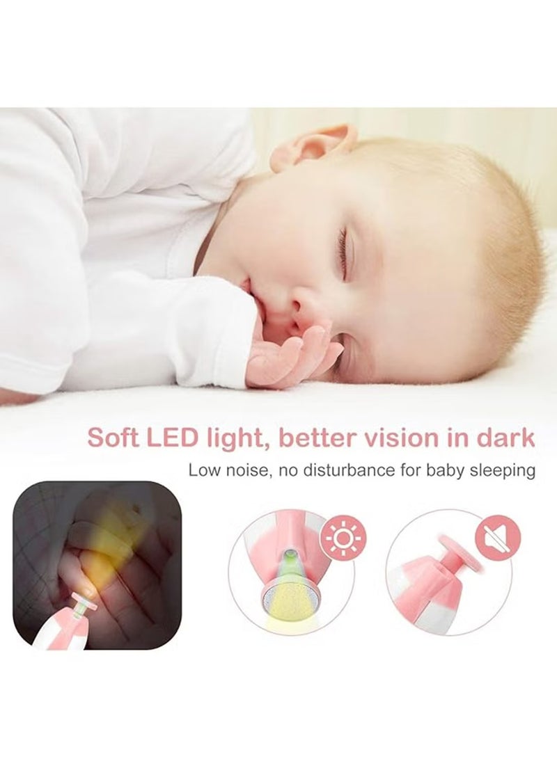 NextHIAS Baby Nail Trimmer Electric - 6-in-1 Baby Nail Clippers & File Set with LED Light, Portable & Lightweight, Safe for Newborns, Toddlers, Kids, and Adults - Includes 6 Grinding & Polishing Heads - Image 2