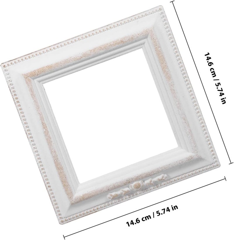 إطار صور خشبي على الطراز القديم (الفينتيج) للصنع بنفسك، أبعاده 14.5x14.5x1.5 سم، إطار متين لعرض الصور، زينة رترو للمنزل أو الحفلات. - Image 2