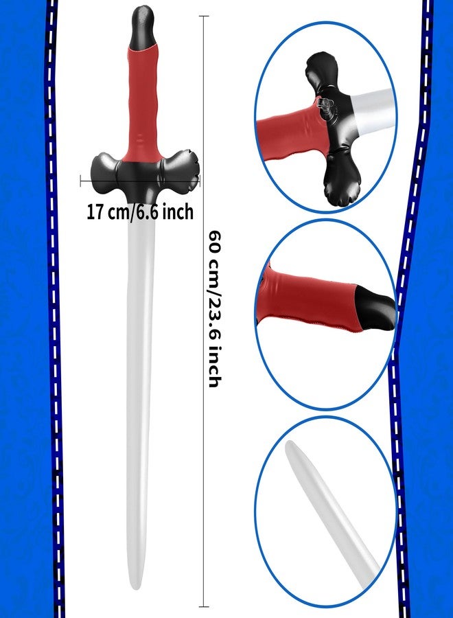 Fahacop 36 Pack 24 Inch Inflatable Swords Bulk Blow up Pirate Prince Swords for Swimming Pool Birthday Halloween Cosplay Medieval Pirate Party Stage Props, 2 Colors (Color Set 2) - Image 2