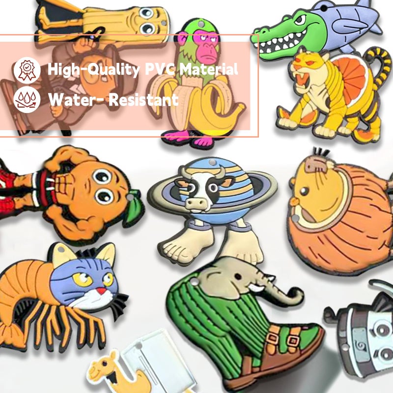 GREAWOD Italian Brainrot Shoe Charms, 24 Pack Push-Button Charms for Foam Clogs & Clog Sandals, Assorted Meme-Style Character Accessories for Custom Footwear Decoration - Image 3