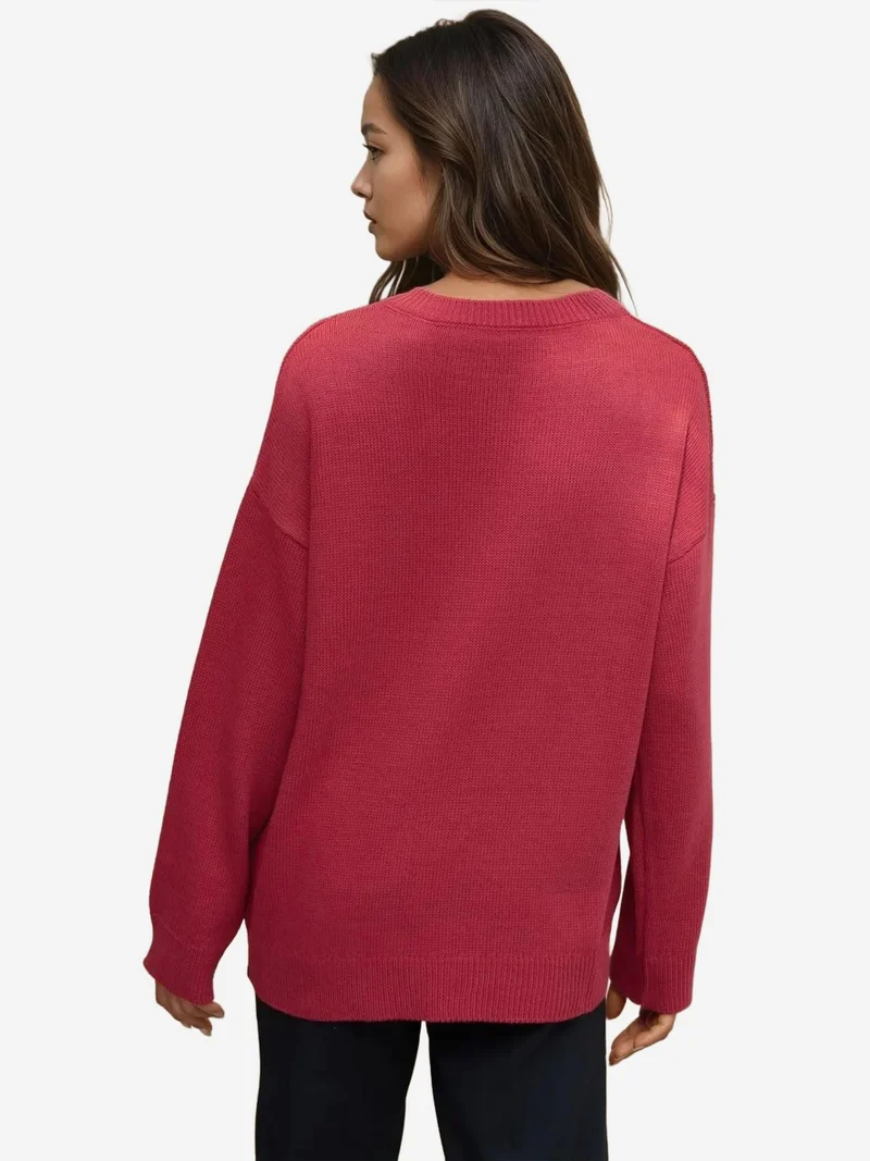 HICCUP Thick Knit V-neck Sweater