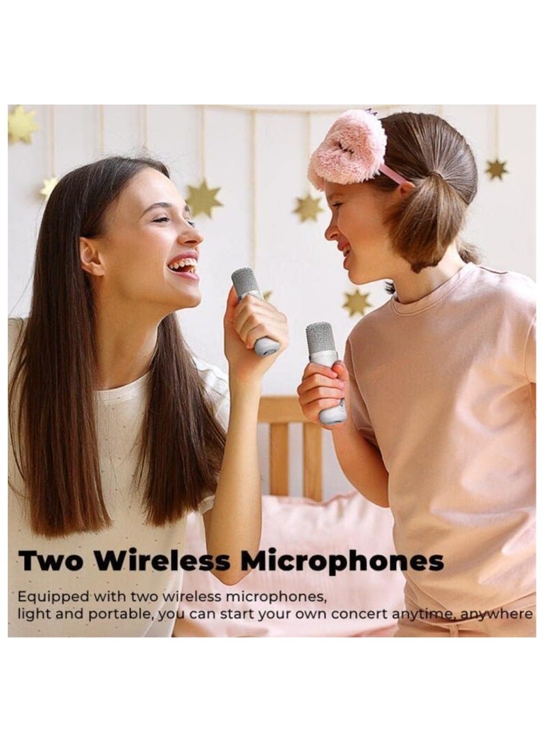 Karaoke machine with 2 wireless microphone speaker system singing machine - Image 3