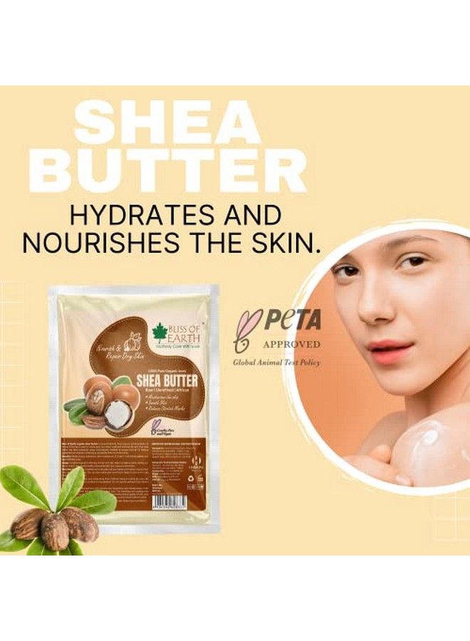 BLISS OF EARTH Pure Organic Ivory Shea Butter Raw Unrefined African 2X100Gm Great For Face Skin Body Lips Diy Products - Image 3