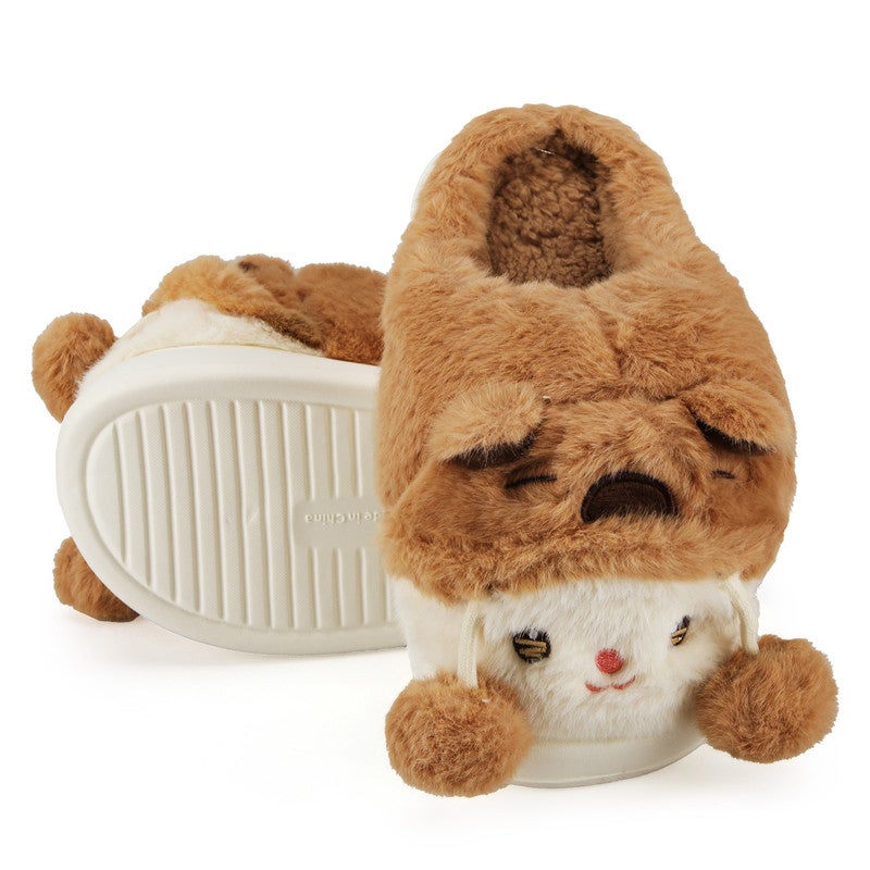 Lucky Kids نعال فuzzy دافئة ومريحة للنساء والرجال - أحذية منزلية ناعمة ودافئة للاستخدام الداخلي/الخارجي مع نعل غير قابل للانزلاق - فكرة هدية مريحة لفصل الشتاء (المقاسات 36-41) - Image 1