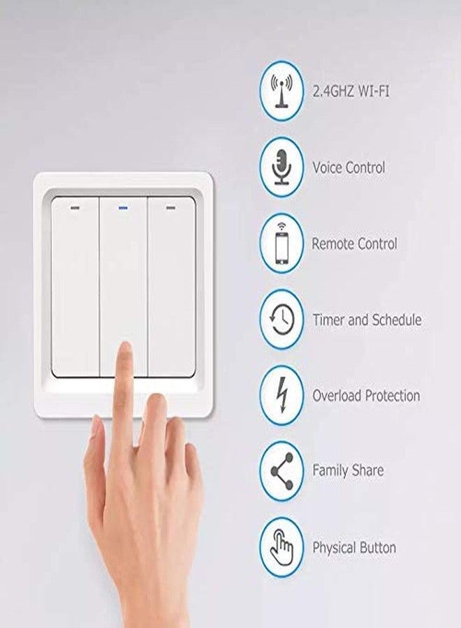 Protium Smart Piano Switch, Compatible with Alexa, Google Home, ewelink App (1 Gang, White) - Image 5