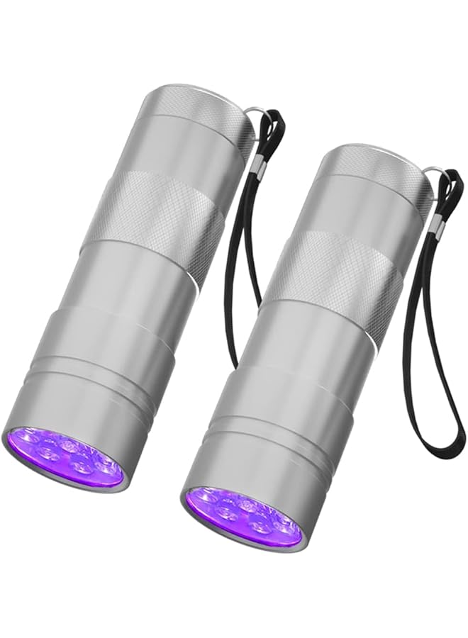 promass UV Flashlight Black Light, 2 Pack 12lED 395nm UV Handheld Black Light, Small Portable Black Light Flashlight for Pet Urine Detection, Resin Curing, Bed Bug, Scorpion, Nails - Image 1