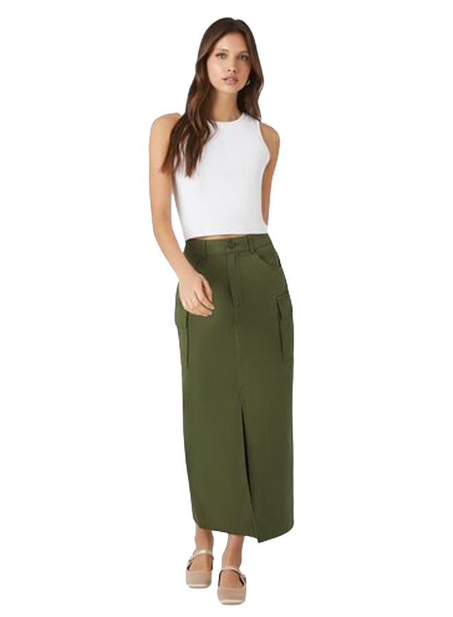 FOREVER 21 Twill Cargo Maxi Skirt - Image 1