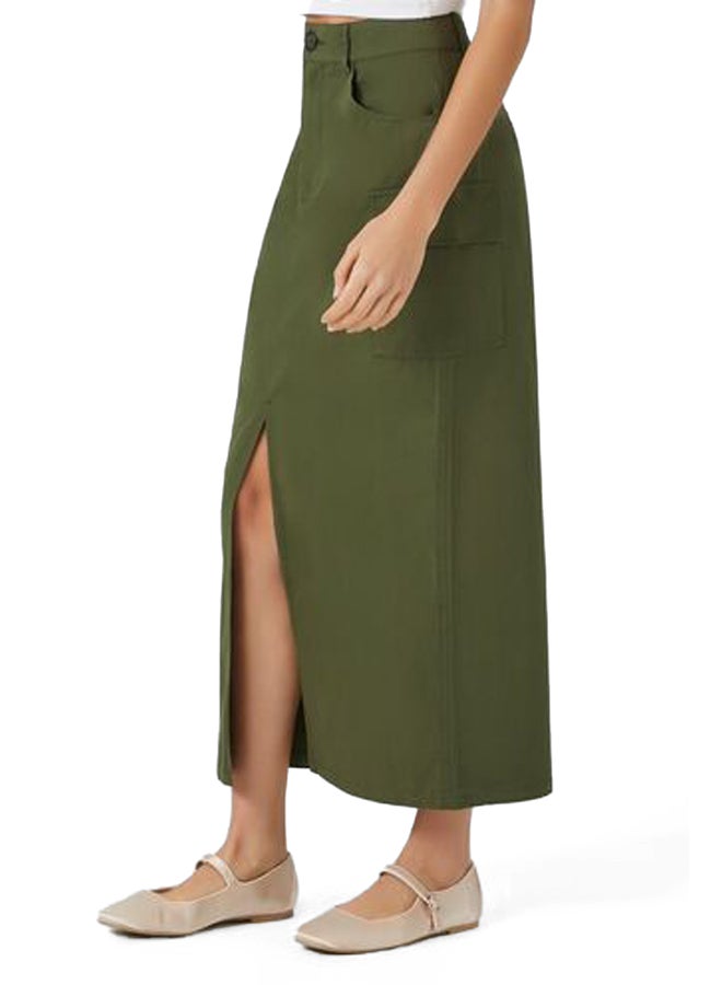 FOREVER 21 Twill Cargo Maxi Skirt - Image 4