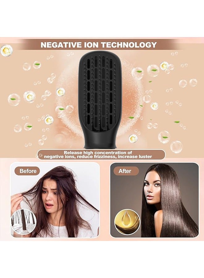 6 in 1 Hair Dryer Brush 1000W Curling Wand Set Hair Curler Inner Button Instant Heat Up Hair Curler with 5 Interchangeable Ceramic Barrels