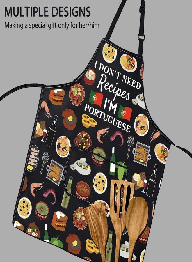 POFULL Portuguese Gift Cuisine Lover Gift Portuguese Food Cooking Apron Portugal Apron With Pockets (I'M PORTUGUESE) - Image 4