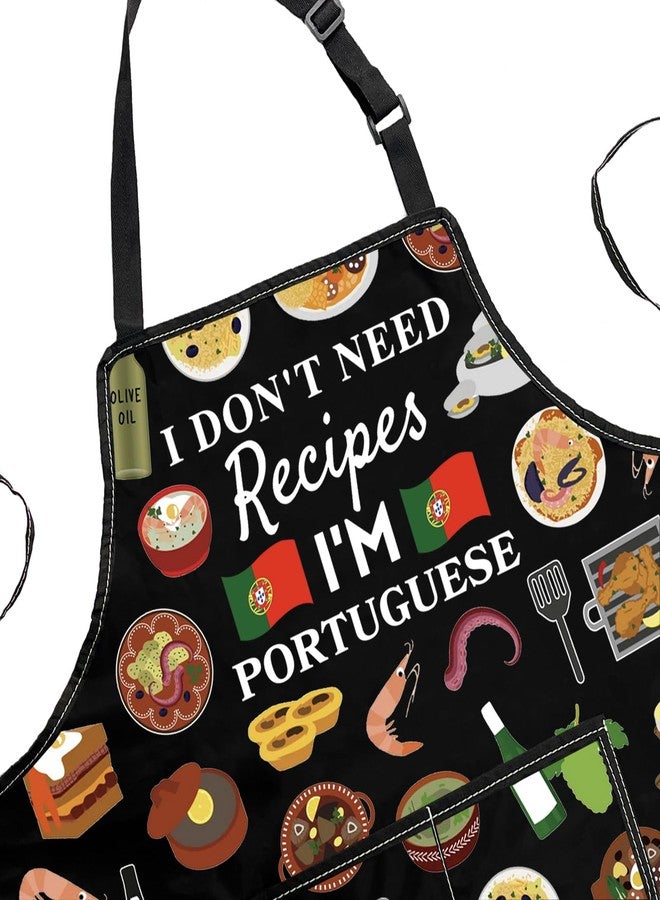 POFULL Portuguese Gift Cuisine Lover Gift Portuguese Food Cooking Apron Portugal Apron With Pockets (I'M PORTUGUESE) - Image 3