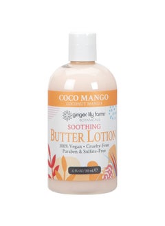 Ginger Lily Farms Botanicals Soothing Butter Lotion for Dry Skin Coco Mango 100 Vegan  CrueltyFree Coconut Mango Scent 12 Fl Oz