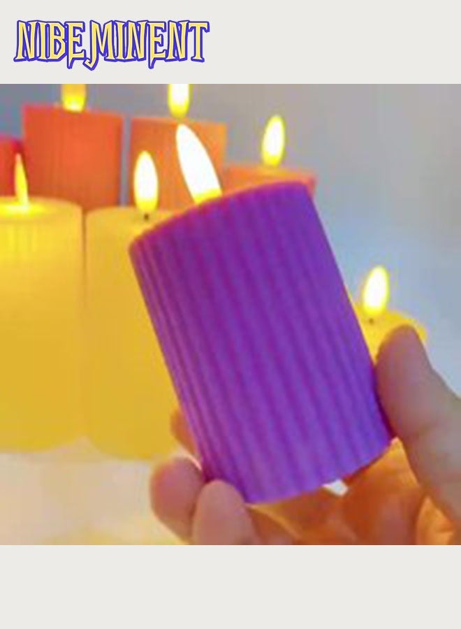 NIBEMINENT 3-Piece LED Electronic Candle Set with Flickering Flame – Romantic Decor for Weddings, Proposals, Birthdays & Photography (Roman Column Design) - Image 2