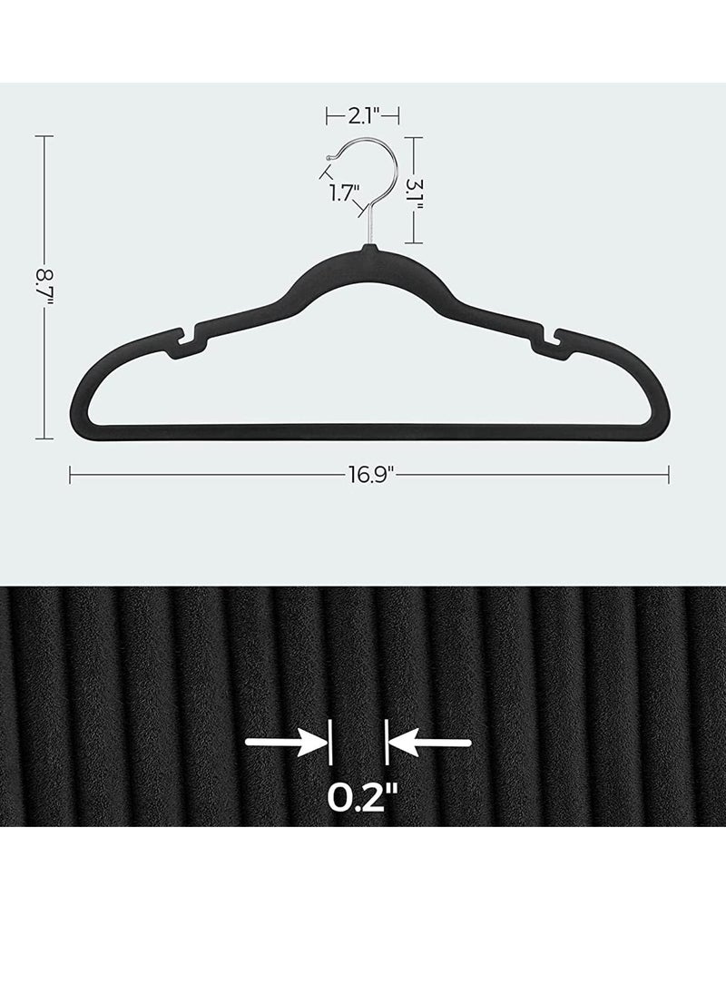 TYCOM Clothes Hangers (30 Pack) Velvet - Ultra Thin Space Saving Coats Clothes Hangers Non-Slip Suit Hangers with 360 Degree Swivel Hook Hold Up-to 5KG for Jackets, Pants, Dress- 30p Black  - Image 5
