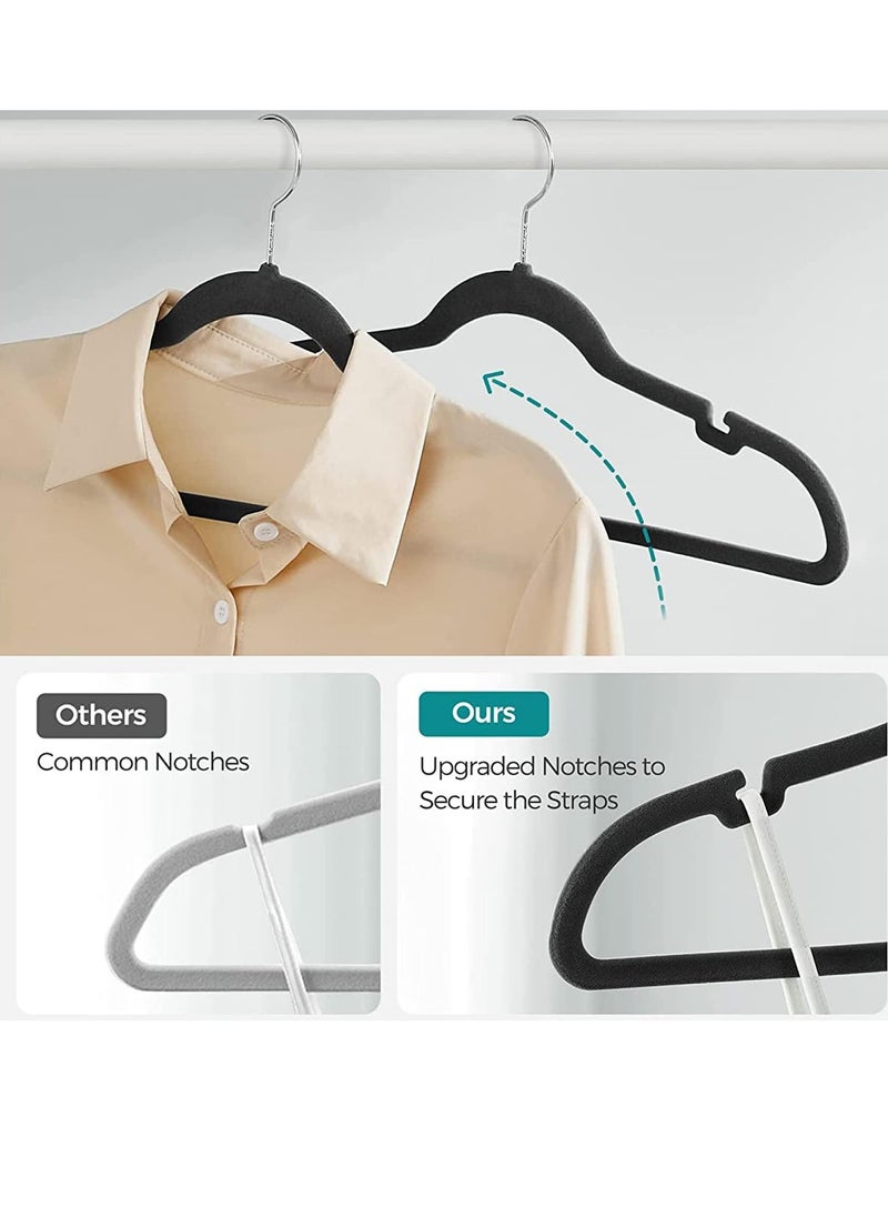 TYCOM Clothes Hangers (30 Pack) Velvet - Ultra Thin Space Saving Coats Clothes Hangers Non-Slip Suit Hangers with 360 Degree Swivel Hook Hold Up-to 5KG for Jackets, Pants, Dress- 30p Black  - Image 3