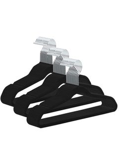 TYCOM Clothes Hangers (30 Pack) Velvet - Ultra Thin Space Saving Coats Clothes Hangers Non-Slip Suit Hangers with 360 Degree Swivel Hook Hold Up-to 5KG for Jackets, Pants, Dress- 30p Black  - Image 1