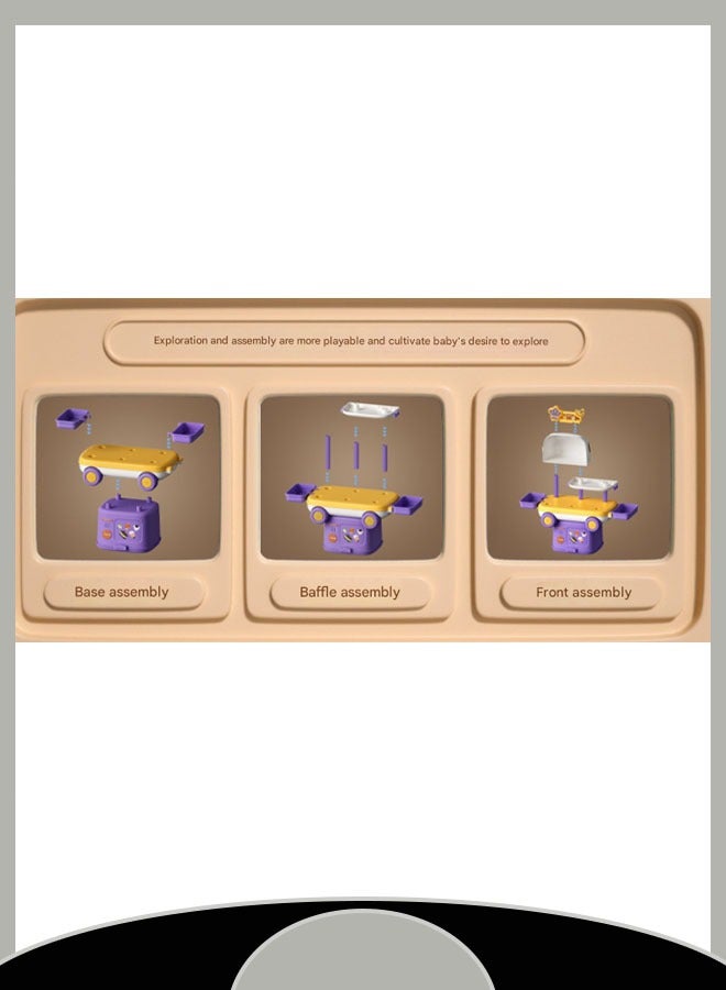 Kids Kitchen Toys Multifunctional Storage Educational Toys Kids Educational Role Play Kitchen Toy Set with Storage Box and Tow Rope Kitchen Utensils for Toddlers - Image 4