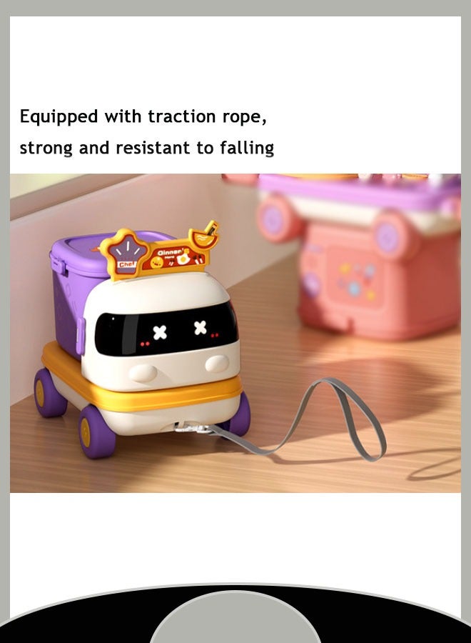 Kids Kitchen Toys Multifunctional Storage Educational Toys Kids Educational Role Play Kitchen Toy Set with Storage Box and Tow Rope Kitchen Utensils for Toddlers - Image 5