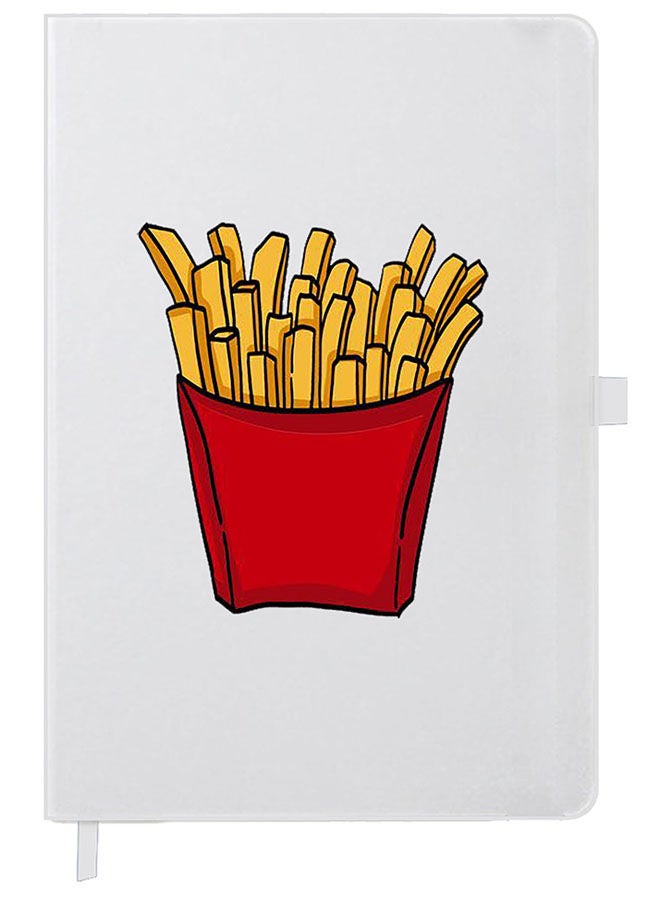 Theodor Designer A5 Thick White Hardcover Notebook Fries - Image 1