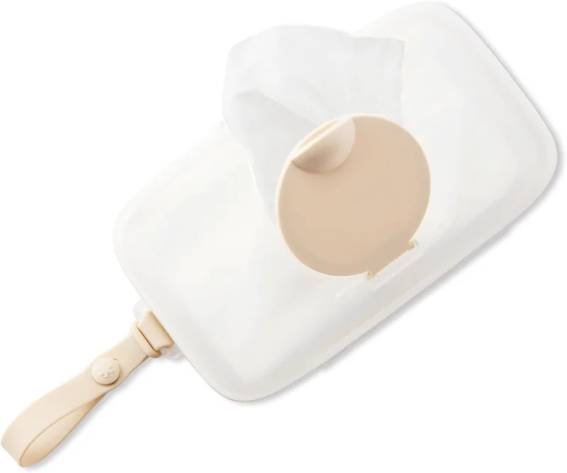 سكيب هوب Skip Hop Baby Wipes Dispenser Case, Holds Up to 40 Wipes, Grab & Go Travel Wipe Holder with Snug Seal, Oat