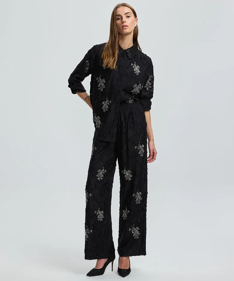 Ipekyol Embellished Wide-Leg Trousers