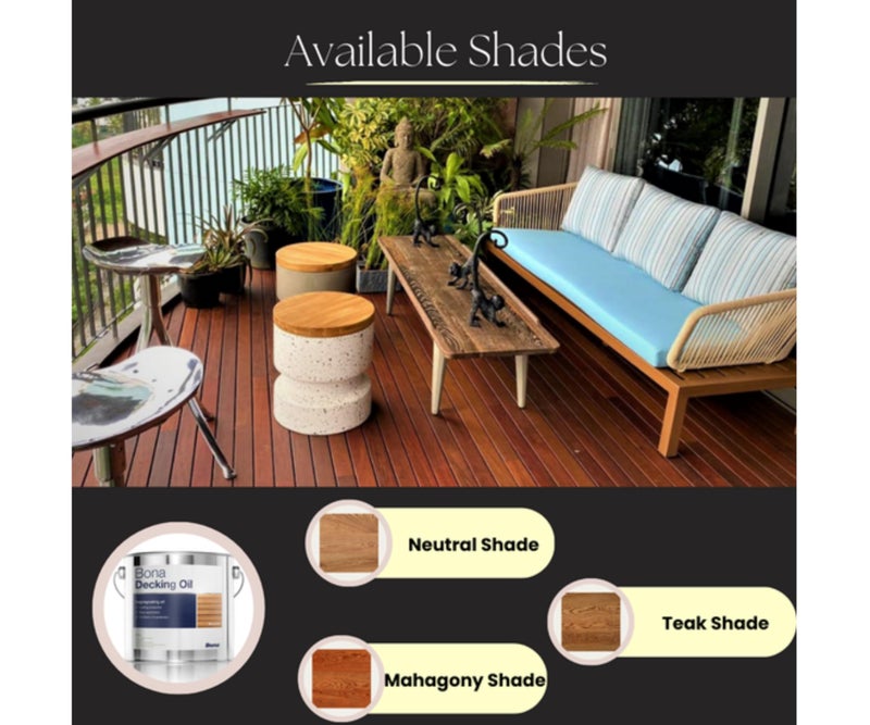 Bona Decking Oil Teak Shade (2.5 Ltrs)(88 oz) Outdoor Wood Treatment for Decks, Furniture, Railings, Fences – UV Resistant, Water-Repellent, Eco-Friendly, Cobalt-Free, Ipe Wood Oil Coatings - Image 3