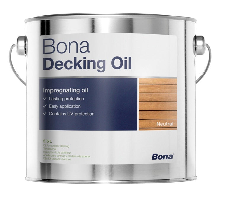 Bona Decking Oil Teak Shade (2.5 Ltrs)(88 oz) Outdoor Wood Treatment for Decks, Furniture, Railings, Fences – UV Resistant, Water-Repellent, Eco-Friendly, Cobalt-Free, Ipe Wood Oil Coatings - Image 1