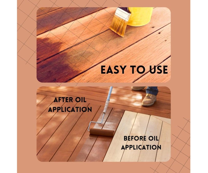Bona Decking Oil Teak Shade (2.5 Ltrs)(88 oz) Outdoor Wood Treatment for Decks, Furniture, Railings, Fences – UV Resistant, Water-Repellent, Eco-Friendly, Cobalt-Free, Ipe Wood Oil Coatings - Image 5