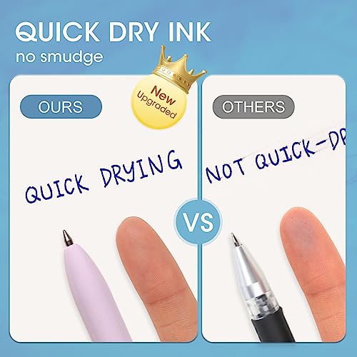 WRITECH أقلام جيل WRITECH نقطة دقيقة: قابلة للسحب 0.5 مم حبر أزرق نقرة صامتة إضافية دقيقة بدون بقع كتابة سلسة 8 قطع طرف رصاصي غير مائي للتدوين - Image 4