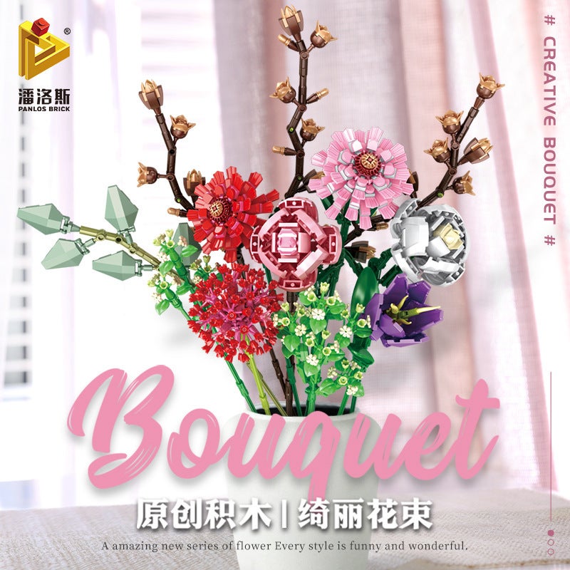 Panlos Bouquet Building Blocks Rose Couple Gift Diy Toy Gift For Girls Valentine'S Day Gift - Image 2