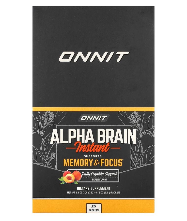 Onnit Alpha Brain® Instant Peach 30 Packets 0.13 oz (3.6 g) Each