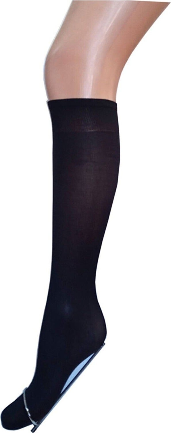 SAKS 12 Pieces Black Color Micro 50 Knee High Socks 