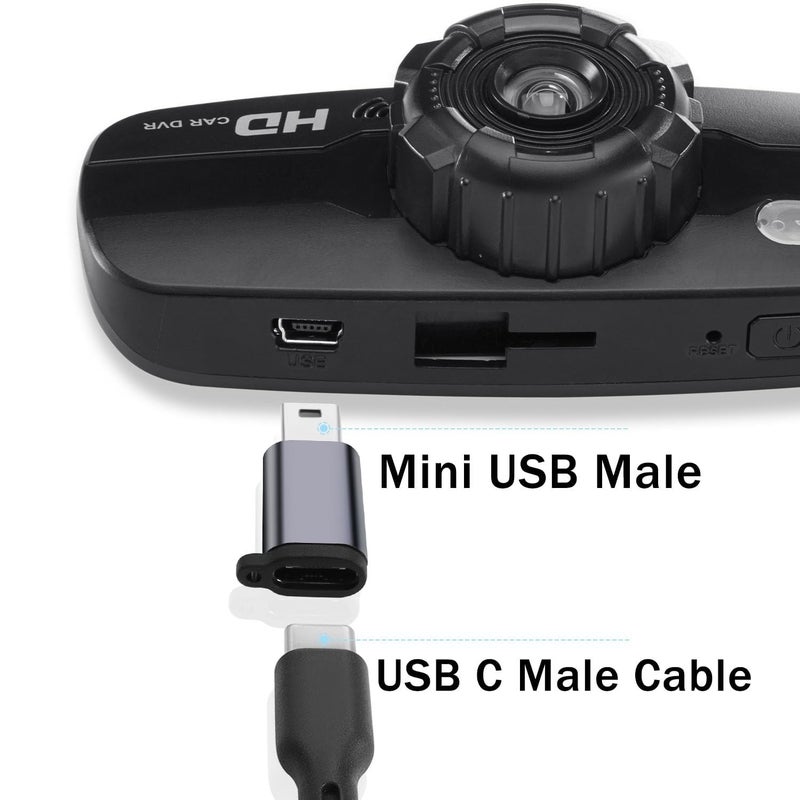 ETZIN محول Mini USB ذكر إلى USB C أنثى بسرعة 480Mbps 18W Mini USB إلى موصل بيانات USB Type C، ألمنيوم/ثقب تعليق، لكاميرات رقمية وأقراص صلبة محمولة MP3 (EPL-1174CC) - Image 5