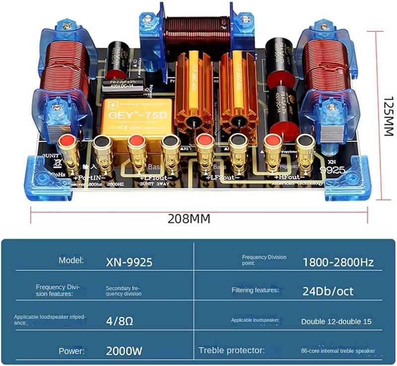 2000W Two Way Speaker Crossover For 12 15 Inch Stage Performance High Power Audio Frequency Divider - Image 5