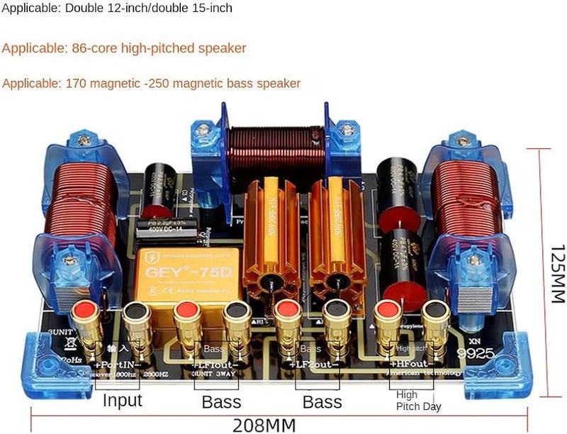 2000W Two Way Speaker Crossover For 12 15 Inch Stage Performance High Power Audio Frequency Divider - Image 3