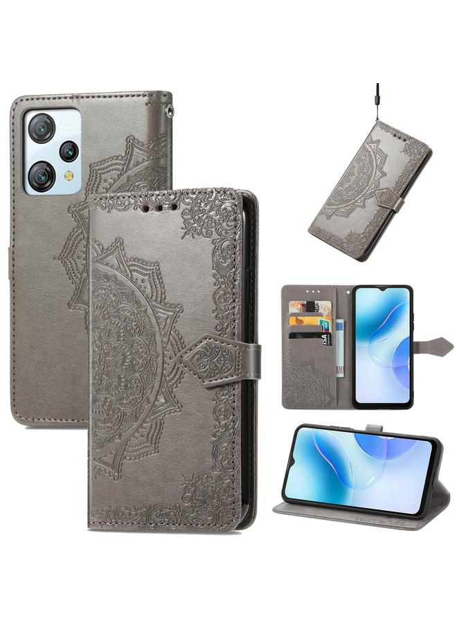 erorex Case For Blackview A53 Mandala Flower Embossed Leather Phone Case - Image 1