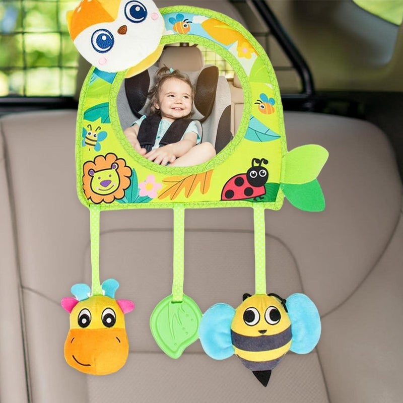 klarako Children car Mirror Reflector Back View Mirror, Mirror for Child Baby, Yellow Panda - Image 3