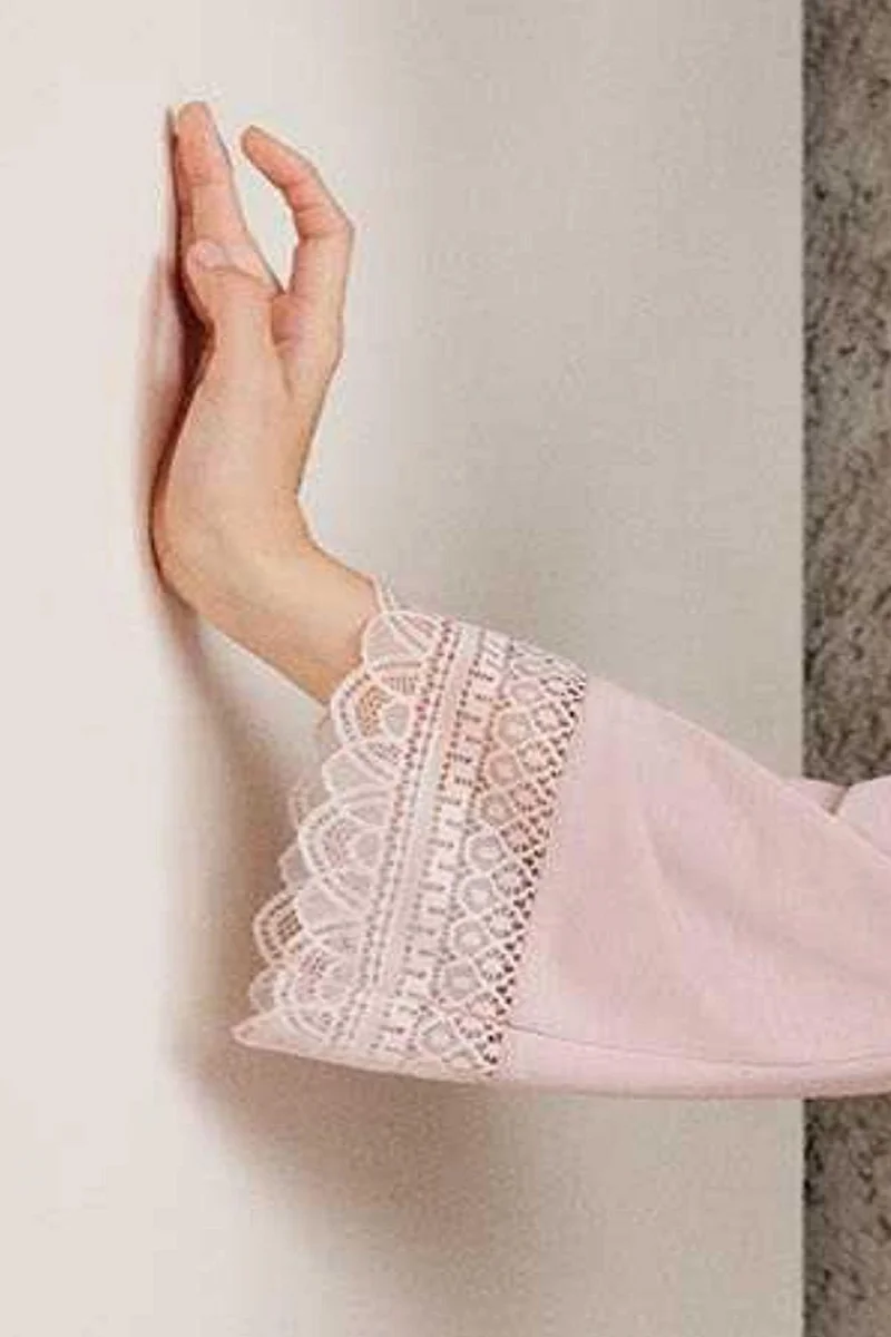 بيير كاردان 4005 Maternity Dressing Gown Nightgown Set-Powder