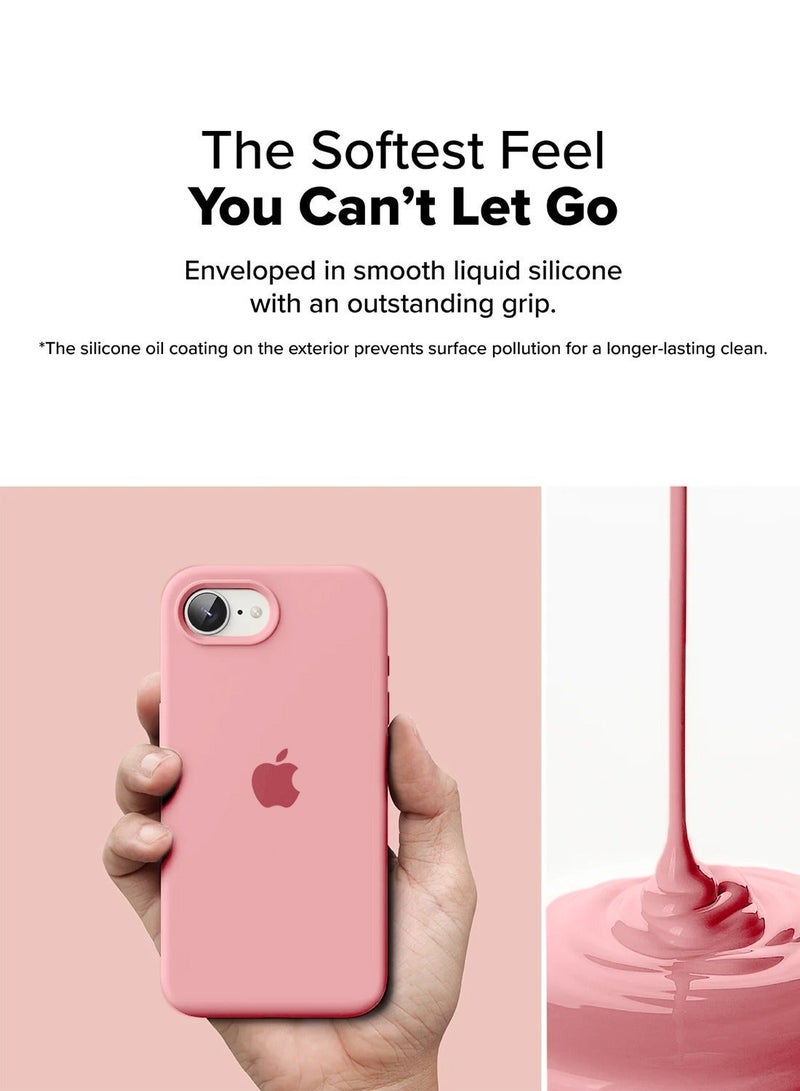 Wtech Apple iPhone 17e 5G 2026 Premium Soft Liquid Silicone Case Cover (MCRPSN) - Hot Pink - Image 3