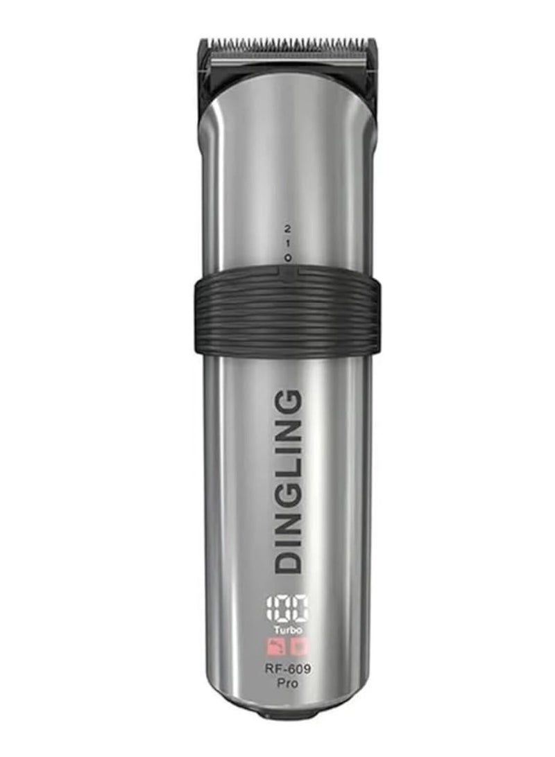 DINGLING Professional Electric Hair Clipper with Blade Men's Hair Trimmer RF-609PRO Silver  - Image 1