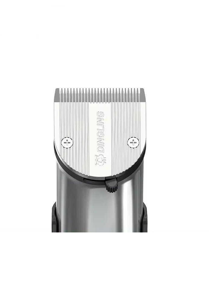 DINGLING Professional Electric Hair Clipper with Blade Men's Hair Trimmer RF-609PRO Silver  - Image 5