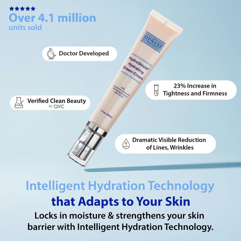 Dr. Denese HydroShield Dream Cream 1.7 oz â€“ Advanced Moisturizer with Ceramides, Retinol and Peptides for Smooth Radiant Skin, Improved Elasticity and Deep Hydration â€“ Doctor Developed, Cruelty Free - Image 3