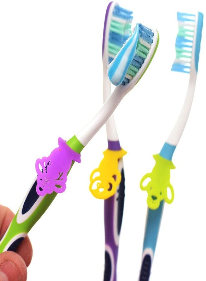 Name-Me ARG Toothbrush Markers. Silicone Labels for Toothbrush Identification. Bathroom Storage and Organization Accessories. Pack of 6 Identifier Tags in Different Designs and Colors - Image 5