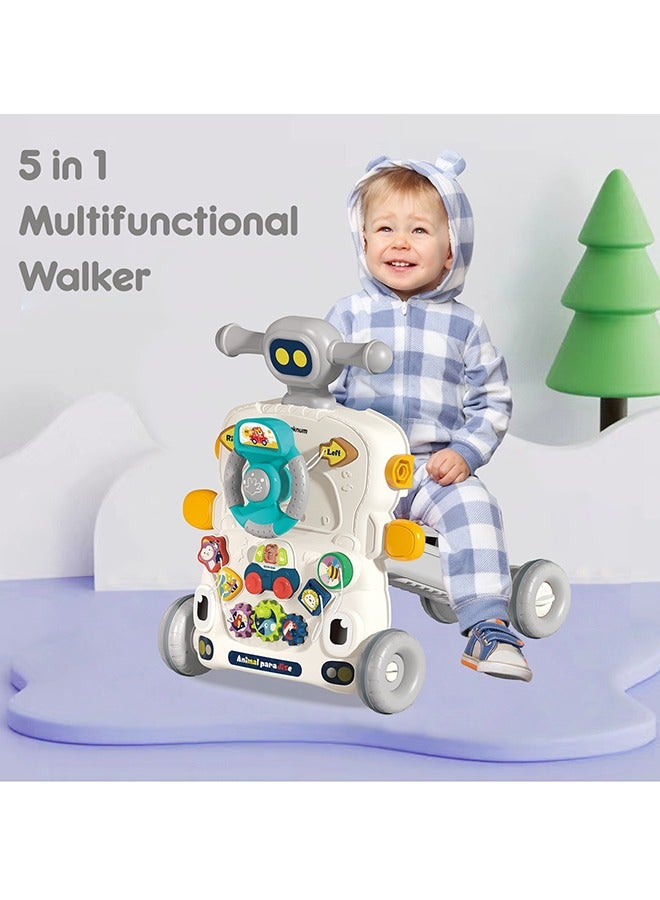 TEKNUM 5 in 1 Baby Walker With Musical Keyboard - Grey - Image 3