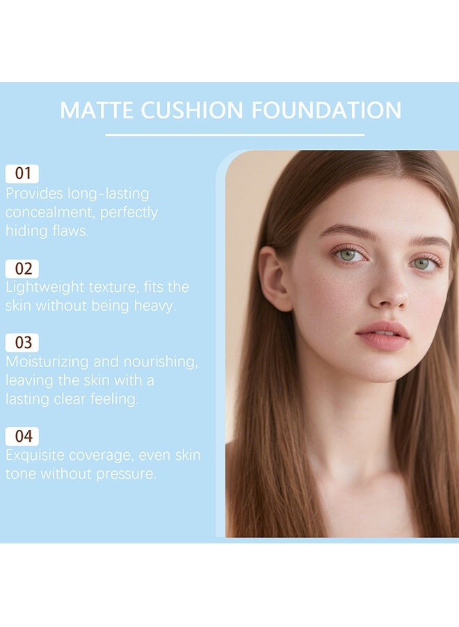 زيفوكو وسادة هواء كريم إصلاح البشرة بلون العاج الأبيض المطفي - مرطب، خفيف الوزن، ناعم، تغطية طبيعية، تفتيح، يدوم طويلاً - Image 5