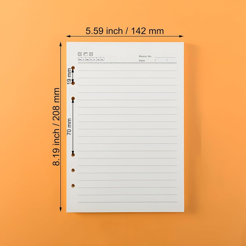 eleger Lined Paper for A5 Binder, 98 Sheets A5 Planner Refills with 6 holes, Budget Sheets for Cash Budgeting - Image 2