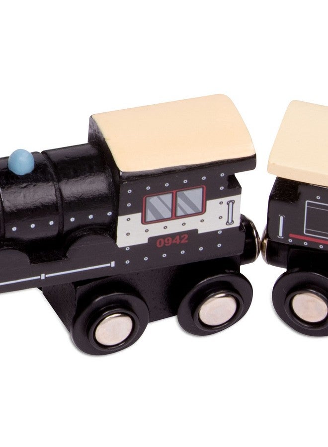 BATTAT Classic Trains 6Pc Wooden Railroad Set Magnetic Toy Trains Train Engines & Cars Wooden Passenger Trains 3 Years + - Image 4
