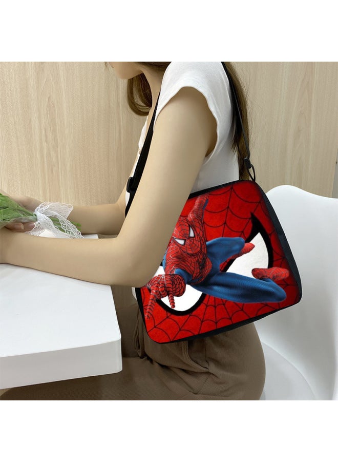 Direct Supply Underarm Bag Spider-Man Anime Printed Large Capacity Single Shoulder Crossbody Bag Simple Fashion Tote Bag-Color:3-Size:Small Armpit Bag  - Image 1