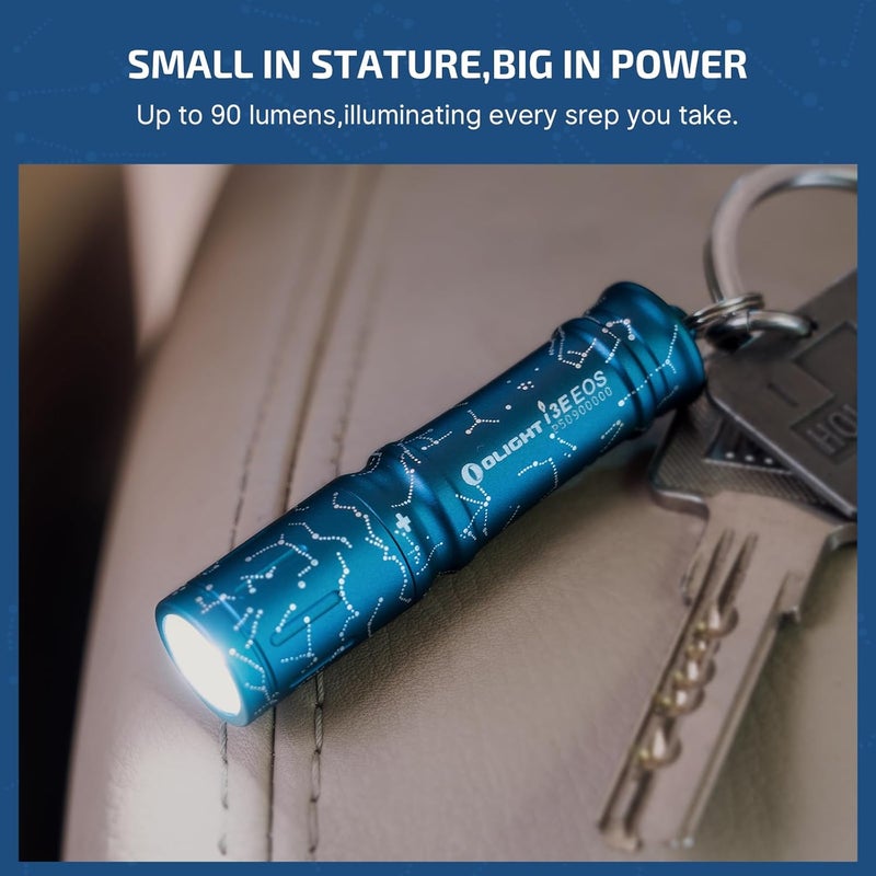 OLIGHT i3E EOS Pocket Torch - 90 Lumens EDC Flashlight, Compact Keychain LED Mini Torch (Astral Cobalt) - Image 4